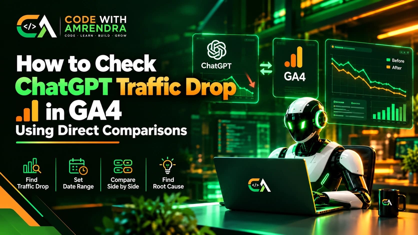 How to Check ChatGPT Traffic Drop in GA4 Using Direct Comparisons
